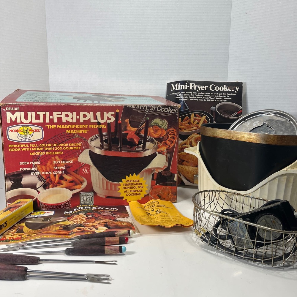 Vintage Nordic Ware Electric Multi-Fri-Plus‎ Deep Fries Fondues Original Box